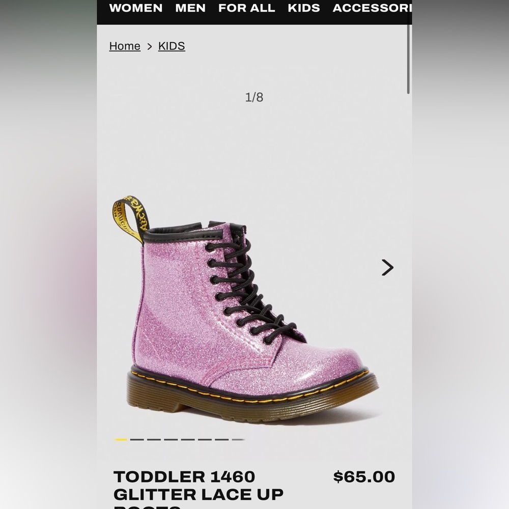 Purple Dr. Martens toddler boot